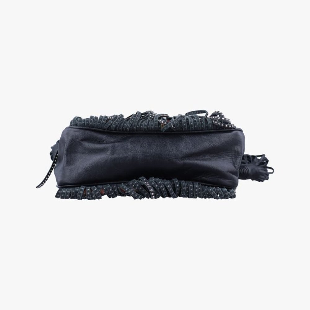 Saint Laurent Yves Helena Fringe Bucket Multicolor Canvas Shoulder Bag - Picture 3 of 10